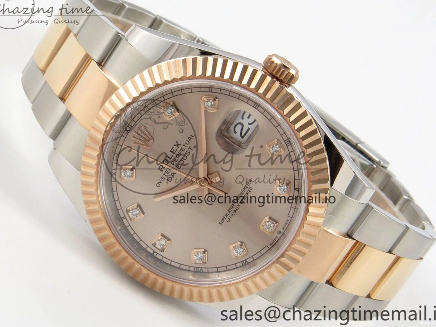 MiroTime 1218 Colorful DateJust 41 126331 SS RG ARF 1:1 Best Edition RG Diamonds Dial on Oyster Bracelet SH3235 (Weighted) 185